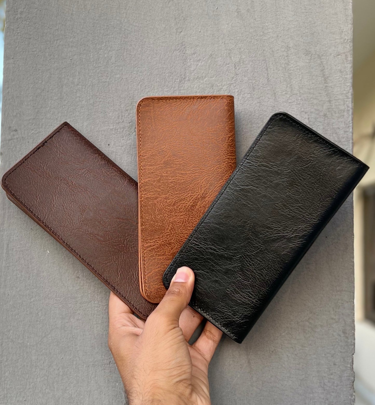 JEEP BULUO Men's Leather Wallet (Long Mobile Wallet)