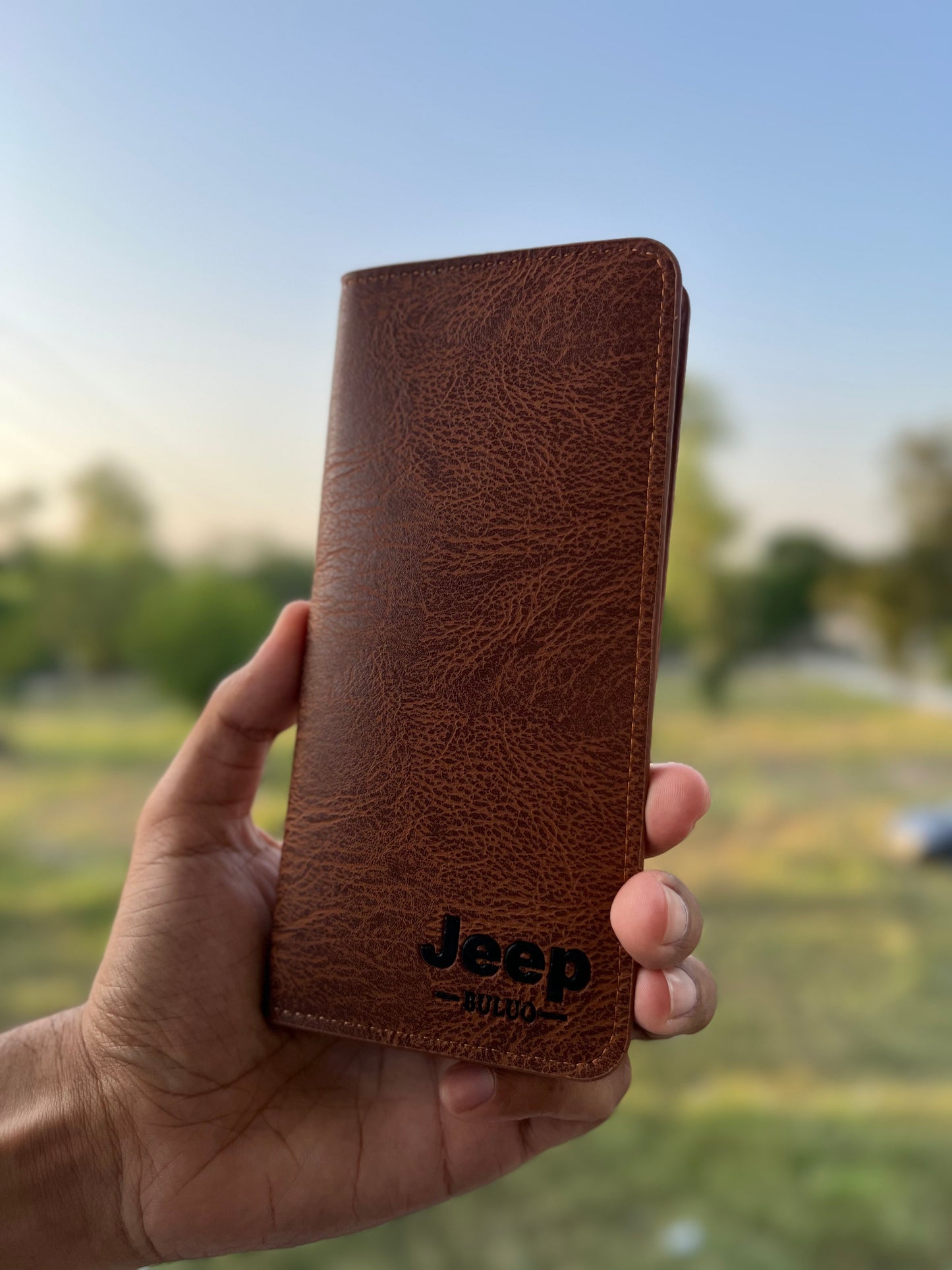 JEEP BULUO Men's Leather Wallet (Long Mobile Wallet)
